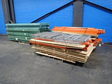 Teardrop Pallet Racking, 42" x 120" Uprights, 17 Uprights, Assorted Beams and Decking