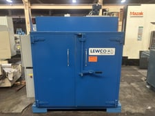 Lewco #NS-EC04L, 4-drum electric batch oven, 125&deg;-500&deg;F, 18 KW Incoloy heaters, (4) 55 gallon drum