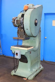25 Ton, Rousselle #3G, gap frame deep throat press, 2" stroke, 10-3/4" Shut Height, 18" throat, 2" ram adj.