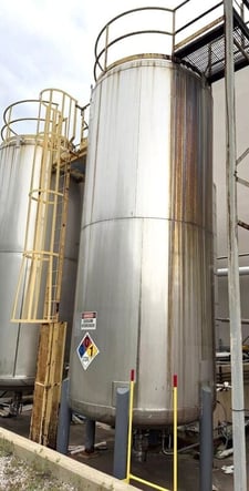 7000 gallon Vendome Copper & Brass Works, Stainless Steel tank, dished top & bottom, 8' diameter x 17' 6"