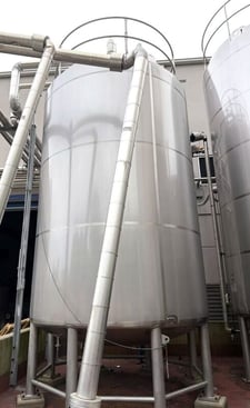 11500 gallon DCI, Stainless Steel jacketed tank, dished top & bottom, 11' diameter x 17' T/T, 22' 6" OAH, 150