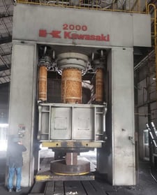 2000 Ton, Kawasaki #AFP2-2000, die hot forging press, 51" stroke, 90" DL, 65" x 94" table, 63" rotating
