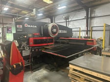 22 Ton, Amada #EM2510NT, CNC turret punch, 50" x 100" sheet, 45 station, 4 automatic index, AMNC-F, 2005
