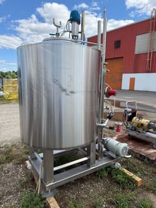 375 gallon Metalcraft, Stainless Steel Tank, 48" diameter x 48" straight side, 5 HP centrifugal pump