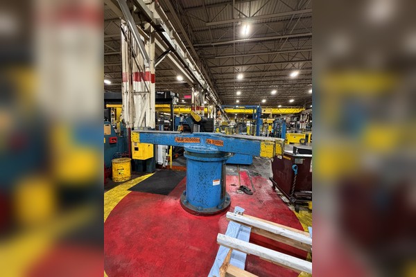 30,000 lb. Loopco, Three-Arm Coil Turnstile, 72" coil outside dimension, 20"-24" coil ID range, 48" max. coil