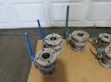 3" Velan/Kitz, Stainless Steel Flanged Ball Valves, 8" tall, 275 psi, 3 valves total