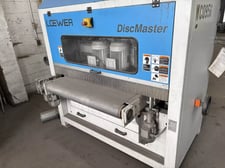 40" Loewer #Discmaster-4TD-1000, thru feed abrasive belt deburring & edge rounding disc grinder sander, 2012