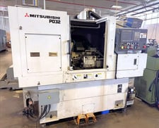 12.6" x 19.7" Mitsubishi #PD32-B50P, cylindrical grinder, Fanuc F32iB, 20" x 5" x 8" wheel, 500 RPM, plunge