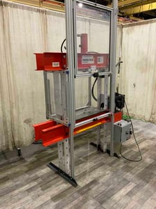 25 Ton, Power Team #SPE-2514S, hydraulic H-frame shop press, 14.25" stroke, 1 HP