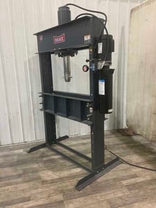 50 Ton, Dake #909250, hydraulic H-frame press, 16" stroke, 44" btwn uprights, new, never used, 2018