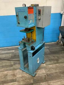 3 Ton, Multipress #W5A-3, hydraulic press, 9" x 11" bed, 6" throat, dual hand lever Control, 2 HP