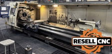 Weiler #E90X4500, CNC Lathe, 35.4" swing, (2) 4-jaw 31" chucks, 14" .25" bar, power feeds, 2007