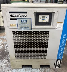 188 psi, Atlas Copco #FD-220, Refrigerated Compressed Air Dryer, 149°F max. refrigerant temp., R410A