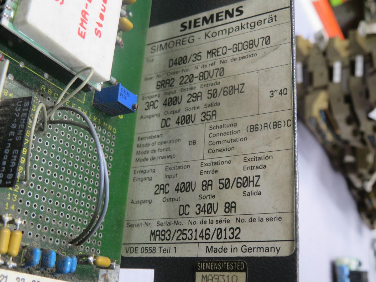 Siemens, D400/35-MREQ-GDG8V70, DC Drive, 8 Amps