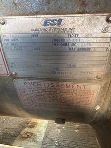 75 HP 850/1700 RPM General Electric, Frame CD508T, TEAO, 500 Volts