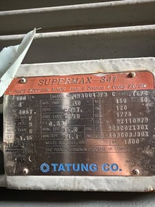 100 HP 1775 RPM Tatung, Frame 405T, TEFC, 460 Volts