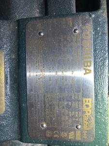 60 HP 3600 RPM Toshiba, Frame 364TS, TEFC, 460 Volts (3 Available), new