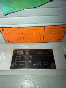50 HP 1185 RPM WEG, Frame 365T, TEFC, 208.23 Volts