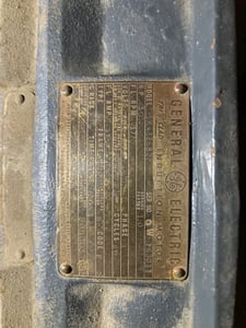 30 HP 1800 RPM General Electric, Frame 326U, TEFC, 460 Volts, reman.