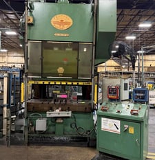 150 Ton, Federal #G2-150-72-30, gap frame double crank press, 8" stroke, 22" die space, 50 SPM, 72" x 30"