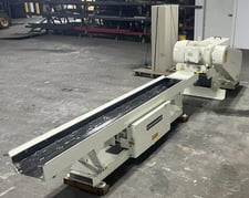 Cresswood #EF-12, horizontal wood grinder, 25 HP, 10" diameter rotor, 12" rotor length, 400 RPM, conveyor