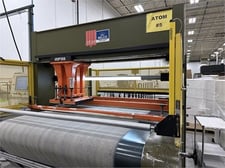 30 Ton, Atom, travel head die cutting press, 78" x 19" cutting area, 19" x 19" head, 220 V., 3-phase, RELCO