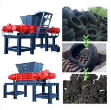 Enerpat #MSB-ETY1600, Double Shaft Tire Shredder, 3 TPH, 1600 mm Chamber, Heavy Duty Tire Recycling Machine