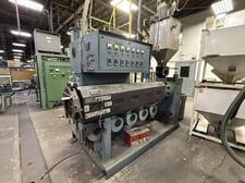 3.5" Merritt / Davis Standard, single screw extruder, air cooled, 24:1 L/D, 75 HP, Eurotherm temperature