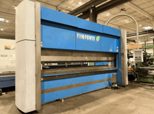 200 Ton, Finn-Power #200-4100-TS-3-F, CNC Press Brake, 14' overall, 144" between housing, 11.8" stroke