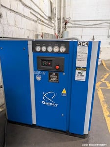 j97.2 cfm, 125 psig, Quincy #QCD-20, Rotary Screw Air Compressor System, 120 Gallon Tank, Dryer & Oil Water