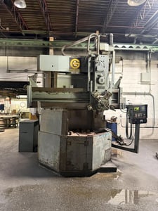 48" Giddings & Lewis, CNC vertical turret lathe, 64" sw, 48" height under rail, Fanuc O-T