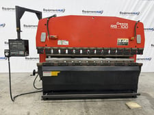 110 Ton, Amada #RG-100, up-acting press brake with CNC back gauge, 10.2'OA, 100.5" between housing, 1998