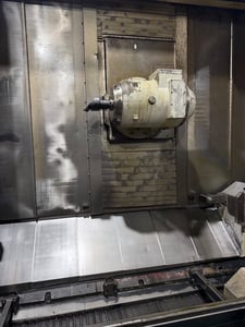 Mazak #E-650H/3000, CNC lathe, 36.2" swing, 18" chuck, 126" centers, 36.2" dia., 120" lgth, Renishaw probe