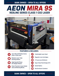 Aeon Laser #Mira-9S-Redline, CO2 laser engraver, 90 watt, 24" x 36" work area, 5-7/8" Z, water cooled