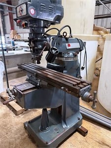 Atlas #2VS, vertical mill, 9" x 49" table, R-8, variable speed head, 230 V., 3-phase