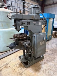 Gorton LARS #JIC-EGP, vertical mill, 7" x 20" table, 200 V., 3-phase, step pulley head, 15" rotary vise