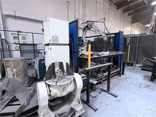 OTC Daihen, NB4L, 6-Axis robot weld cell, 56.7" reach, FD11 controller, tilt-rotate servo positioner, 2016