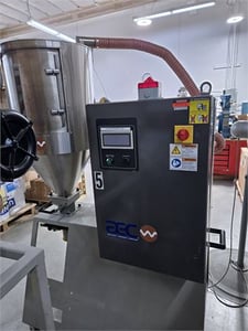 AEC Whitlock, material dryer, Stainless Steel hopper, ADC Control w/ LCD, 440 V., 2012