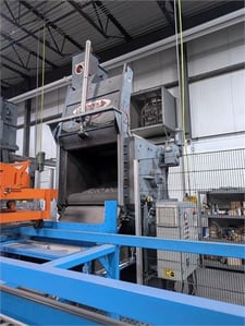 6 cu.ft. Cardinal #600, tumble blast, 600 lb. batch, 17.5 HP blast wheel, 460 V., dust collector, 2024