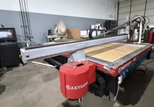 AXYZ #Pacer-8010, CNC router, 10' x8'tbl, 21 ATC, dual 10.8 HP HSD spindle, 24000 RPM, vacuum table, 2015