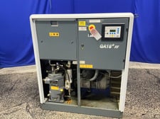 105 cfm, 129 psi, Atlas Copco #GA18Plus, Rotary Screw Air Compressor, 25 HP, 3550 RPM, 2006