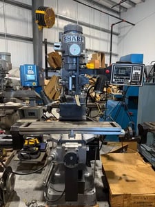 Sharp #LMV-42, 2-Axis CNC knee mill, Prototrak MX2, 9" x42" tbl., 3 HP, 26" X, 11.5" Y, 5" Z, 60-4200 RPM