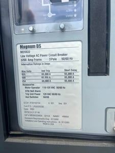 3200 Amp, Eaton #Magnum-DS, Metal Enclosed Low-Voltage Switchgear, 480 Volts, 7 Section w/ Main, Unused