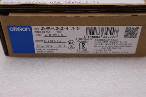 OMRON Switching Power Supply S8VK-C06024 /ED2 AC-DC DIN Rail- NEW - STK GF552A