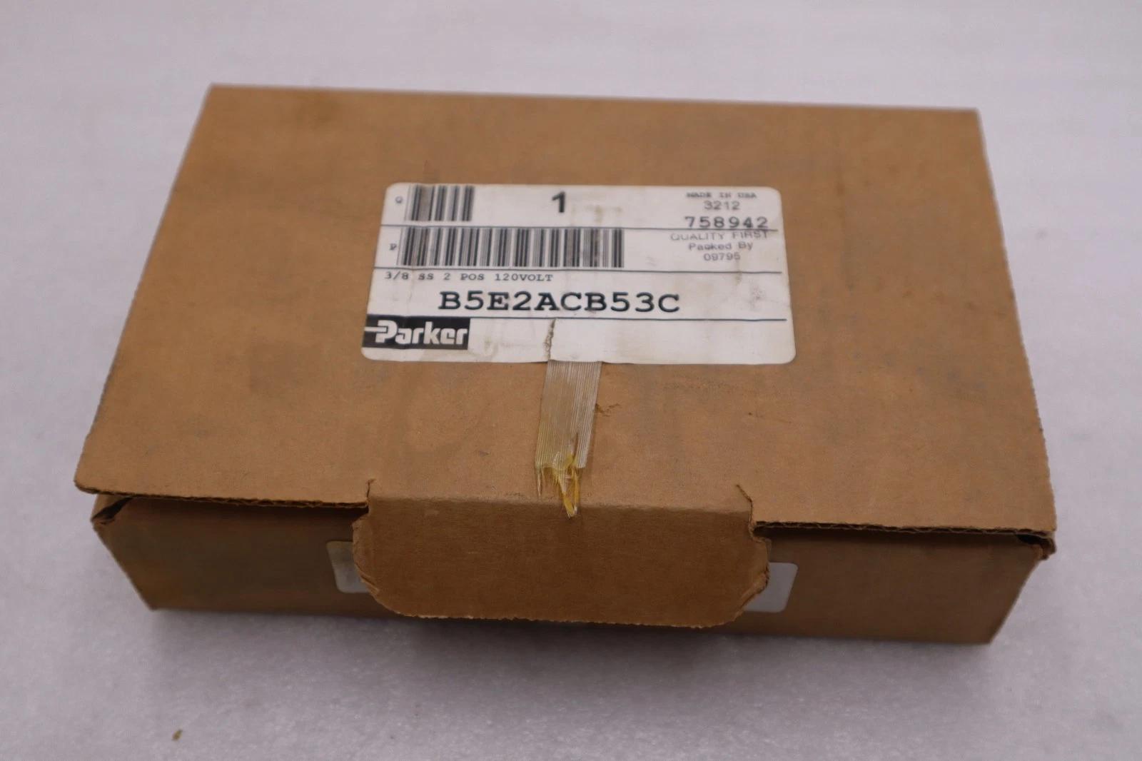 Parker #b5e2acb53c, solenoid valve 3/8 2 pos. 120v, new, stock gf850