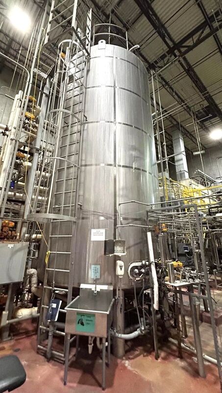15000 gallon DCI, jacketed Stainless Steel sanitary mix tank / fermenter / reactor, 150 PSI/FV @ 350°F, 10'