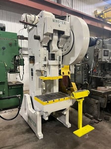 60 Ton, Minster #6, OBI press, 7" stroke, 18" Shut Height, 32" x 21" bed area, 3" ram adj., 100 SPM VS, 1966