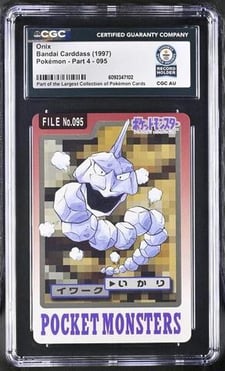 Onix 095 Bandai Carddass Pokemon Card 1997 Pocket Monsters CGC WORLD RECORD
