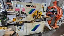 4-1/2" x 4-1/2" x 3/8" Geka #Hydracrop-55AD, Ironworker, 55 ton, 20" throat, 2005