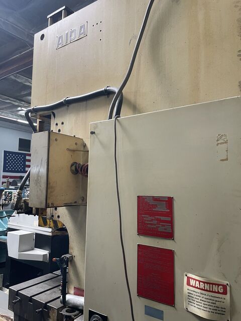 110 Ton, Aida #NC1-11(1), Gap Frame Press, 70 SPM, 4.33" stroke, air cooled & brakes, 3.54" adj., 12.6" Shut